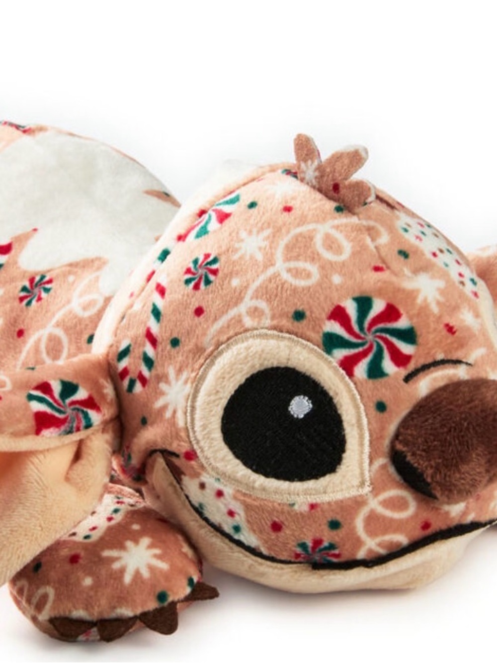 Hallmark Peach & Cream Peppermint Print Reindeer Plush